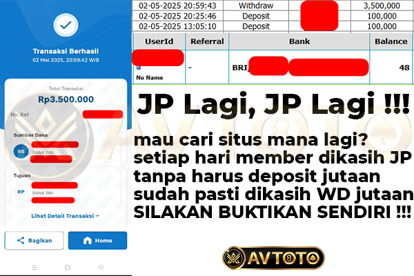 Setiap Hari Member AVTOTO Selalu Dapet JP